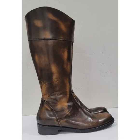 Lumiani Specoale Italy Womens Polished Leather Boots Brown Sz.EU-38 US-7 - Picture 3 of 11
